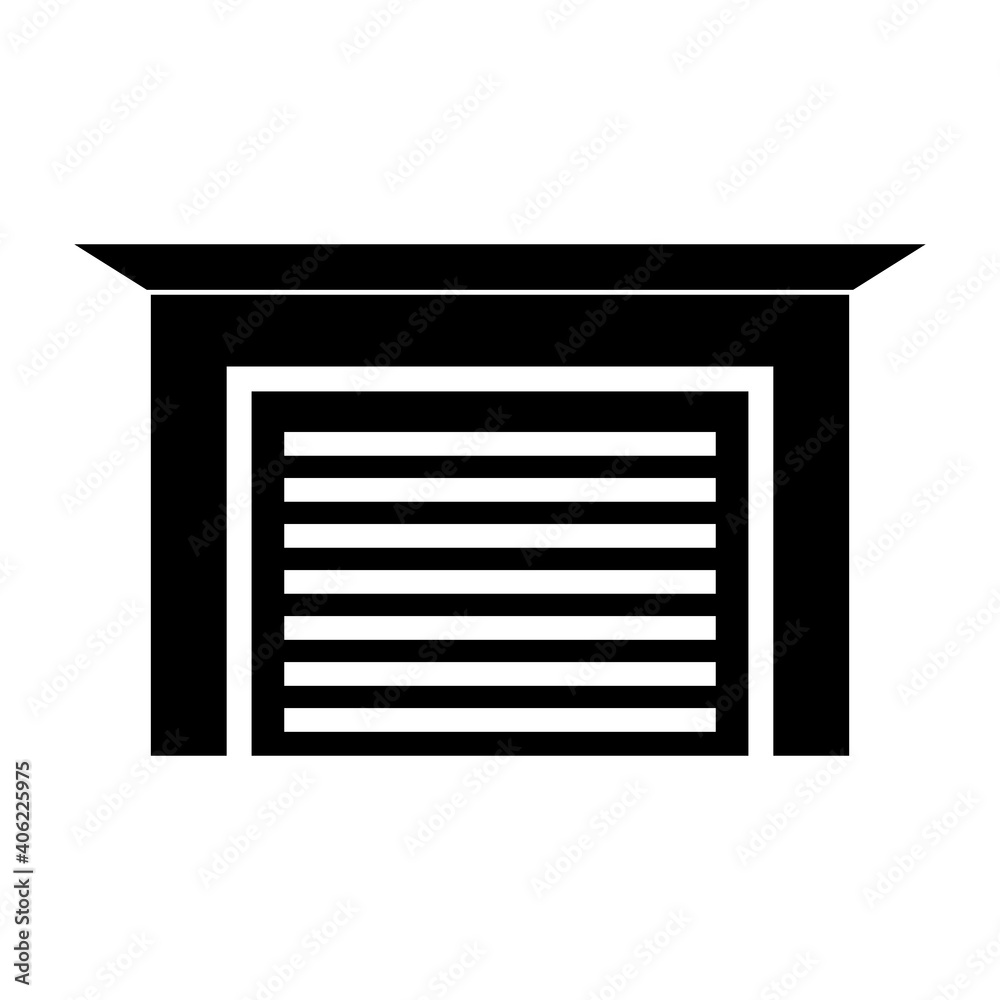 Vector icon of the house. The garage's vector icon. Vector icon of the house. The garage's vector icon.