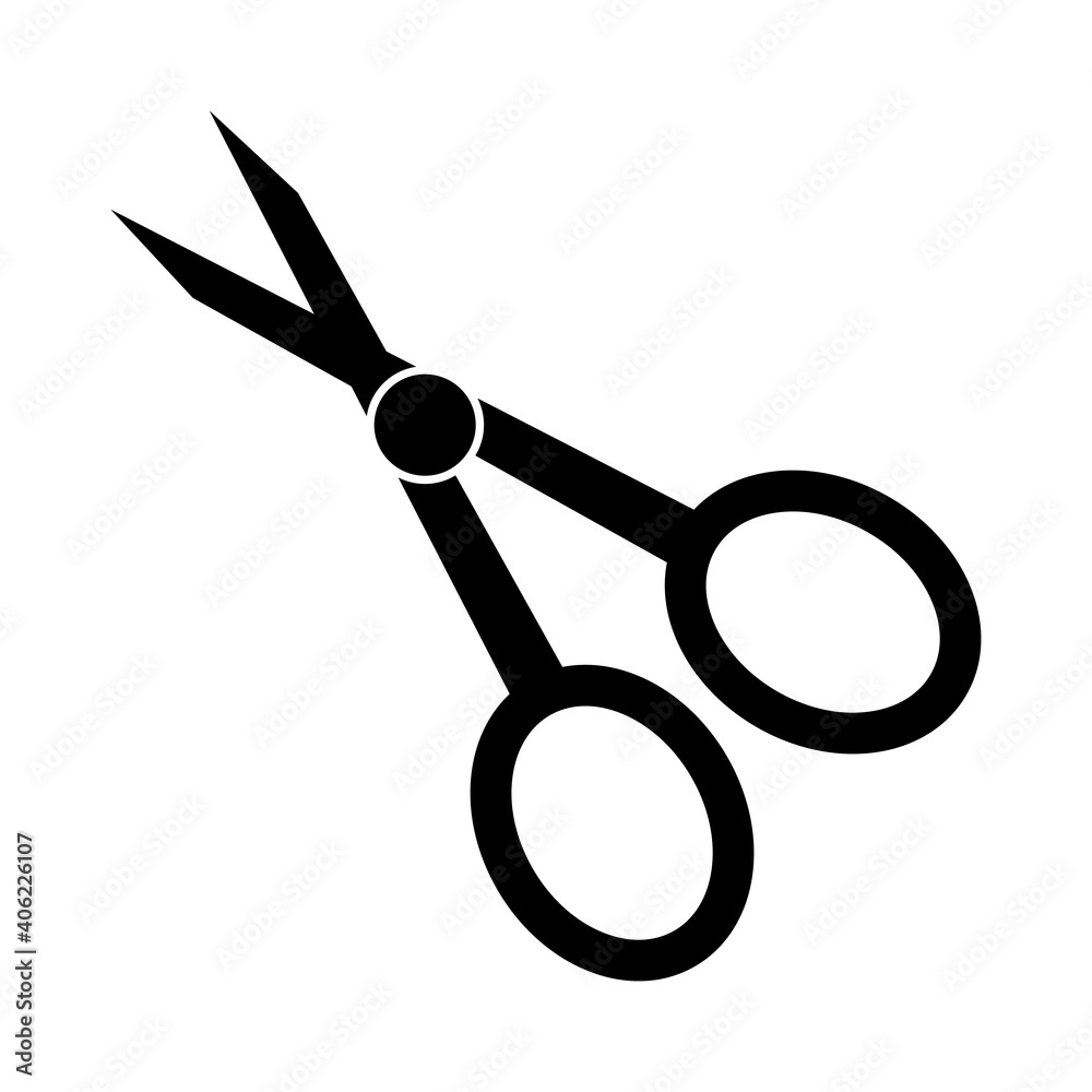 Vector icon scissors isolated on a white background. Vector icon scissors isolated on a white background.