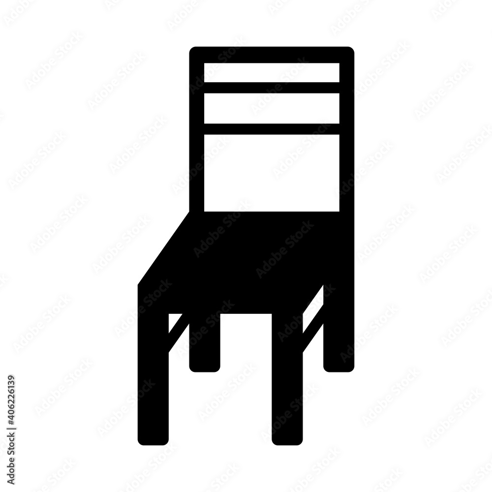 The chair icon. Vector icon of the chair isolated on a white background. The chair icon. Vector icon of the chair isolated on a white background.