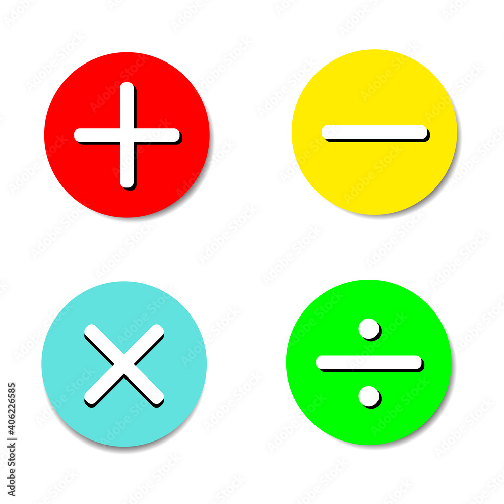 Basic Mathematical symbols on white background Basic Mathematical symbols on white background