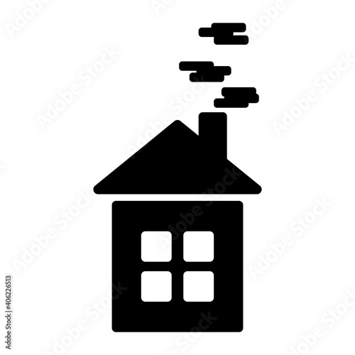 The icon of the house. Vector icon of the house. Icon of the house with the house isolated on a white background.