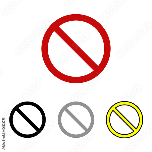 Prohibition icon. Prohibition vector icon. Set of icons safety, prohibition, caution.