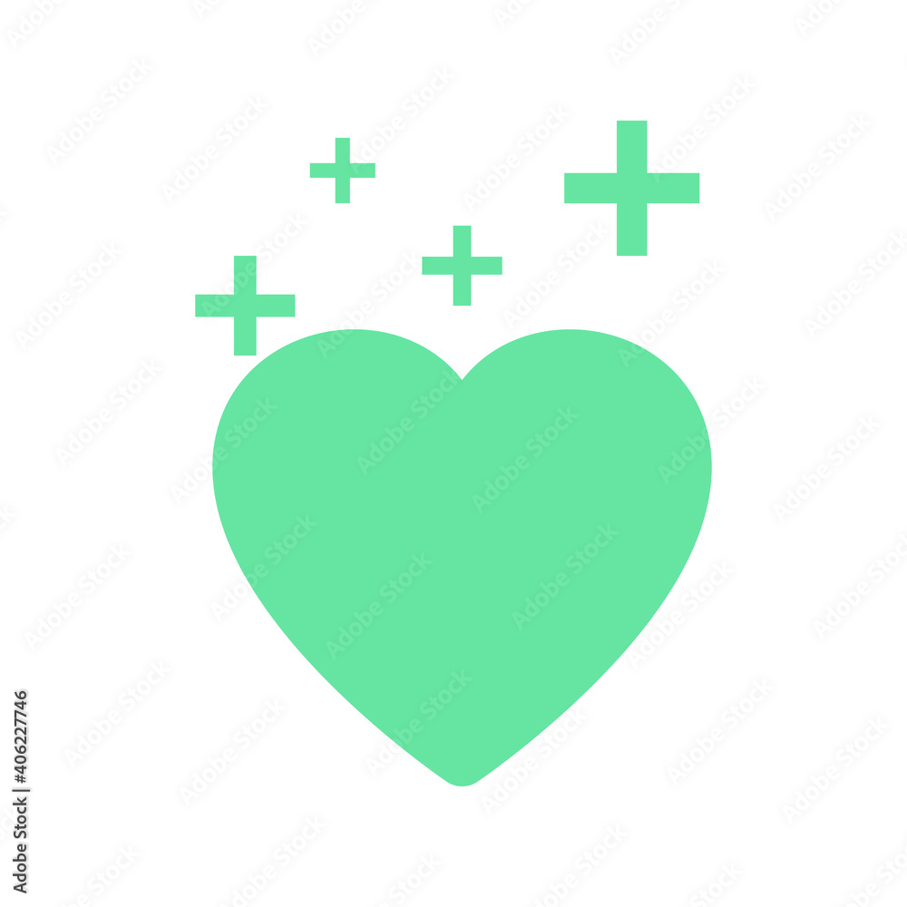 Heart icon. Vector heart icon with medical crosses near it. Heart icon with medical crosses in flat style. Vector illustration. Heart icon. Vector heart icon with medical crosses near it. Heart icon with medical crosses in flat style. Vector illustration.