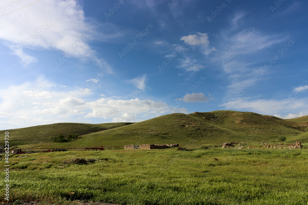 landscape with clouds and mountains