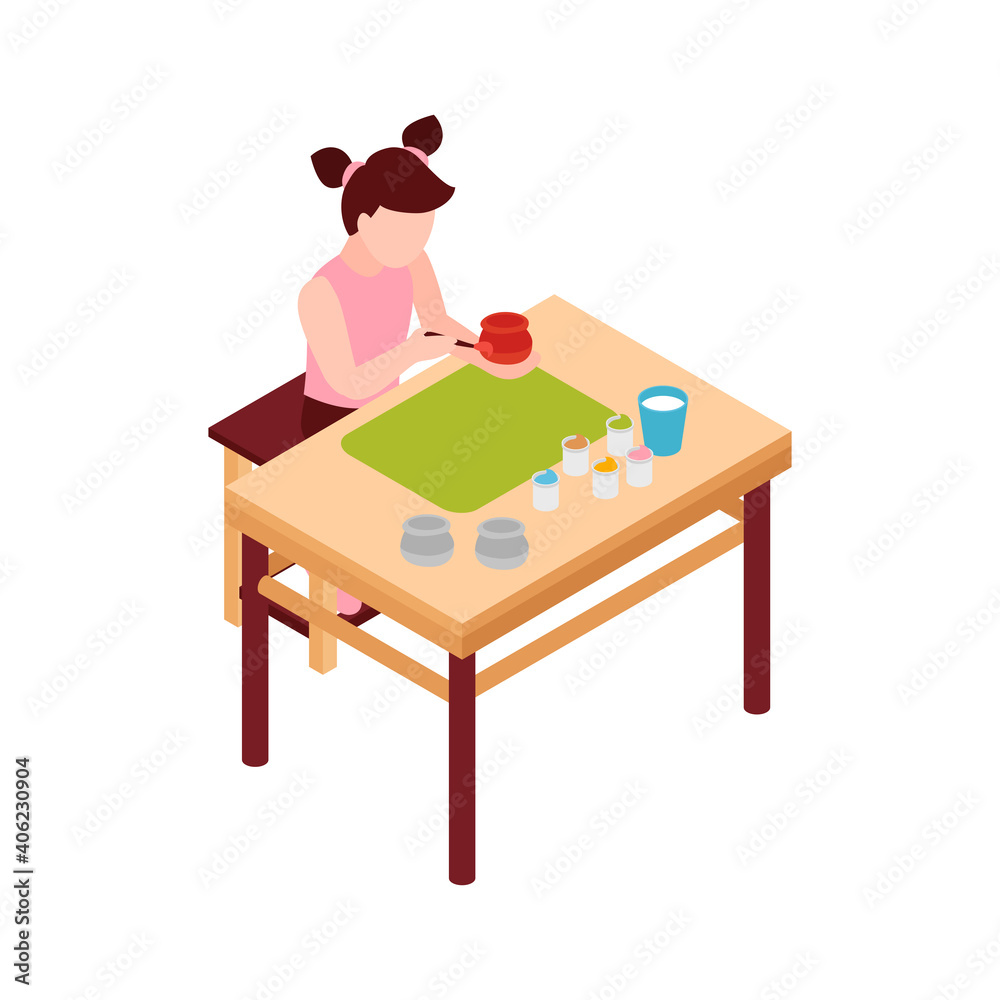 Art Lesson Isometric Icon Art Lesson Isometric Icon