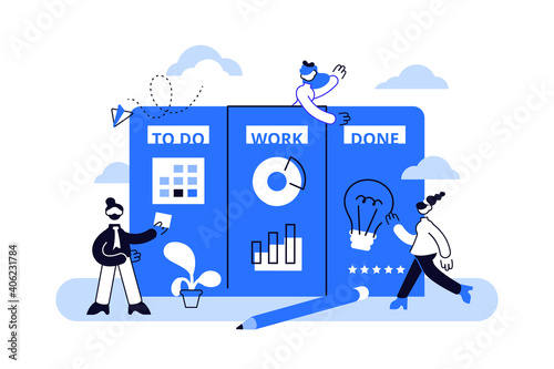 Workflow organization. Office work and time management.