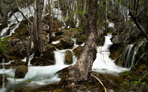 A blurred water from the fall