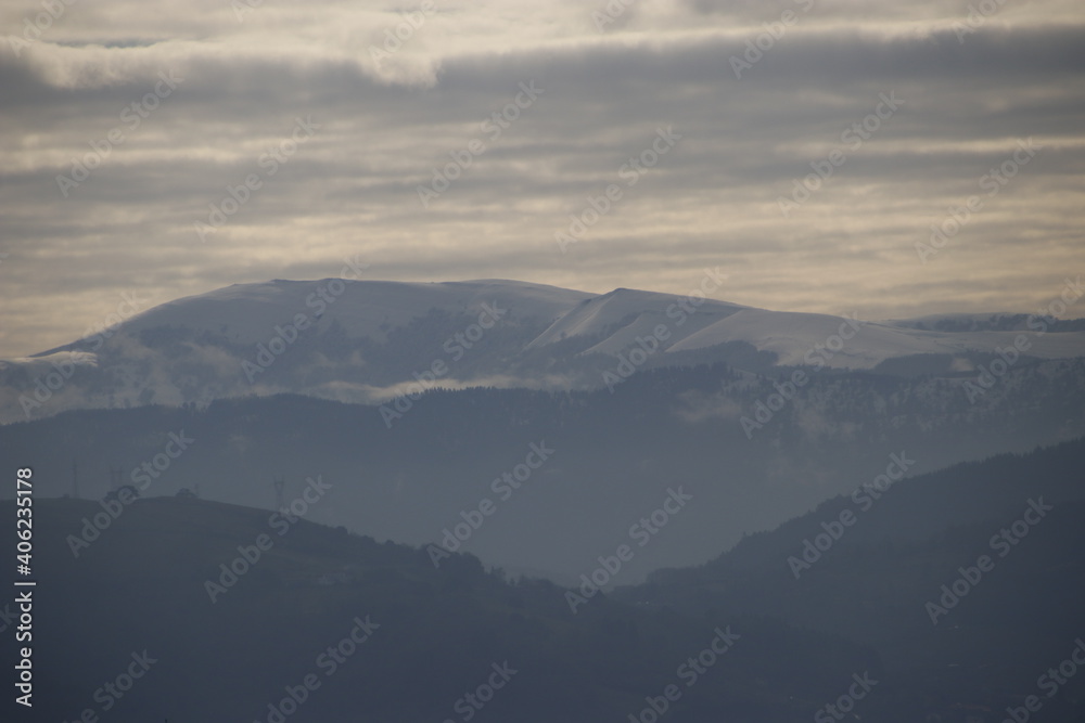 Mountains of the Basque Country in winter