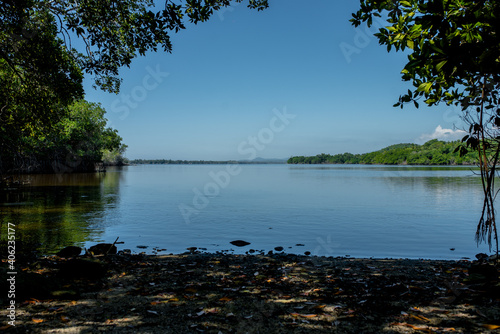 Paisaje de laguna en manialtepec, oaxaca photo