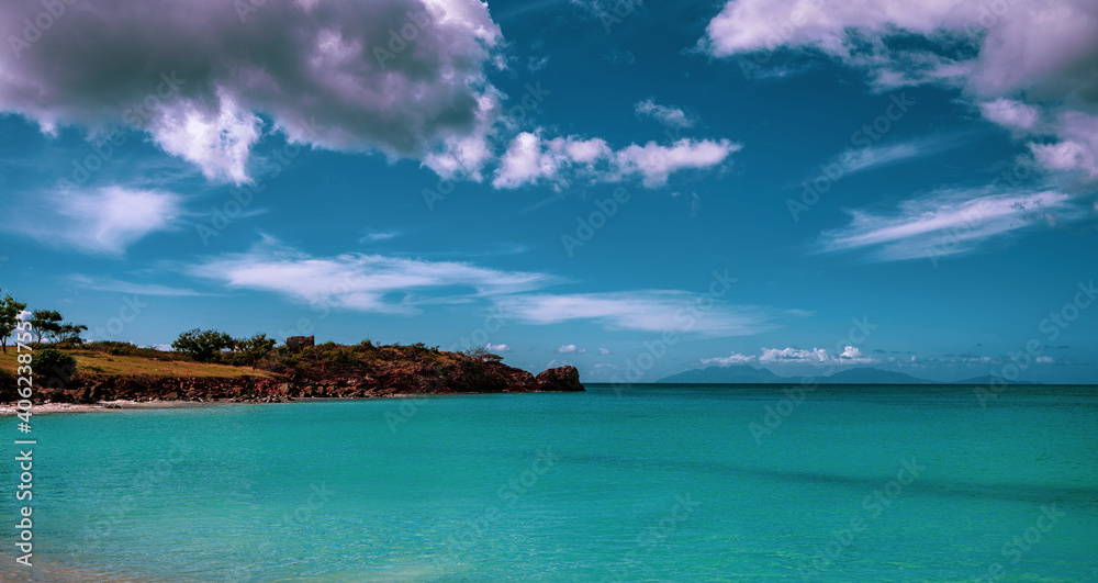 The Caribbean Sea on Antigua and Barbuda Beach. The Caribbean Sea on Antigua and Barbuda Beach.