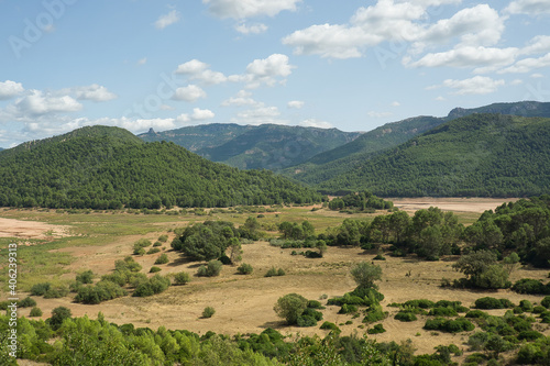 view of the Tranco reservoir located in the Sierras de Cazorla, Segura y las Villas Natural Park in Jaen, Spain