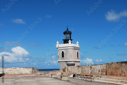 Εκτύπωση καμβά Tower with a Light at a Garrison in Puerto Rico