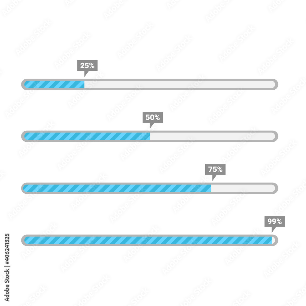 Progress bar template. Vector illustration.