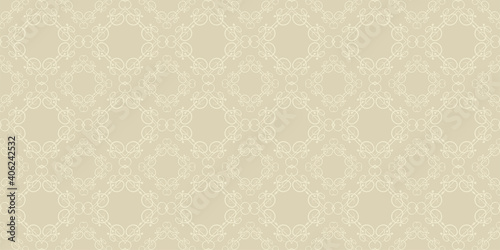 Abstract background pattern with decorative ornament. Beige shades. Seamless wallpaper texture
