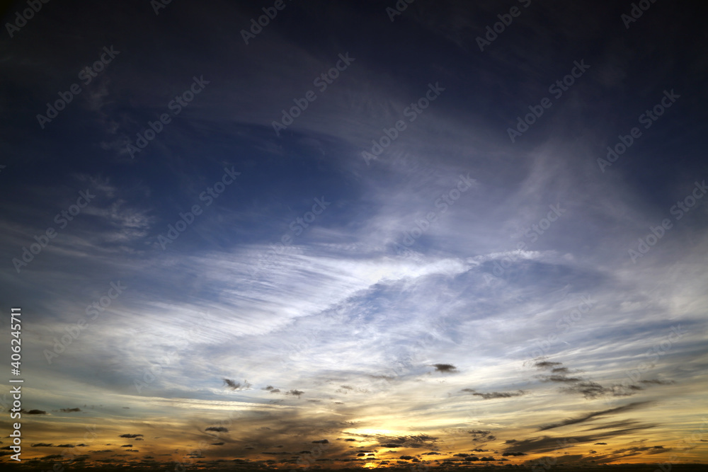 Majestic twilight blue sky background in Destin, Florida