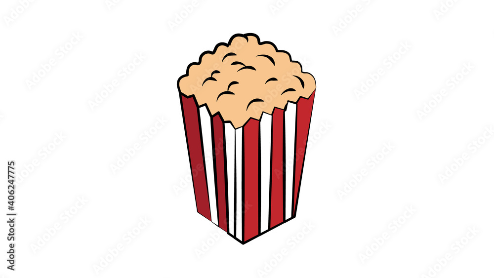 Popcorn icon design. Popcorn box isolated on background. Vector illustration