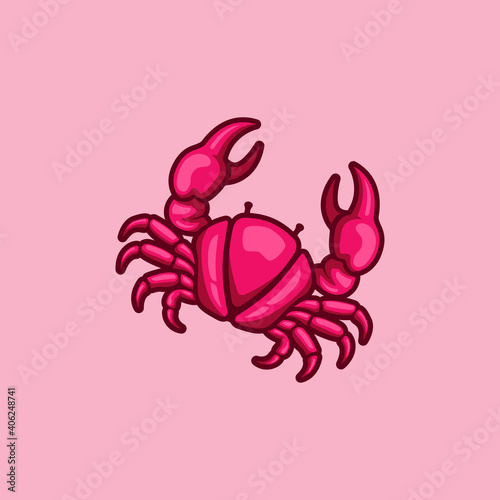 Creative crab logo with variant color