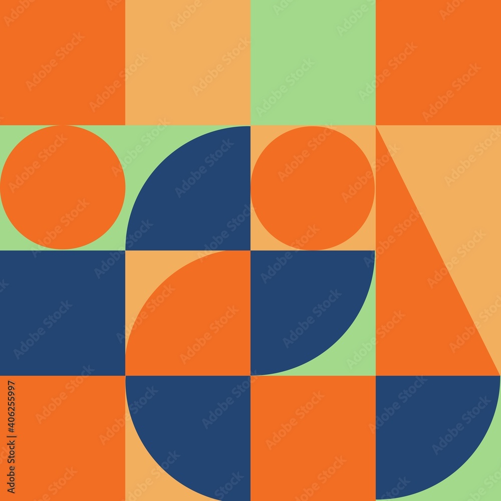 Geometry minimalist artwork poster with simple shape. Abstract vector pattern design in Scandinavian style  . Suitable for for web banner, business presentation, branding package, fabric print,etc