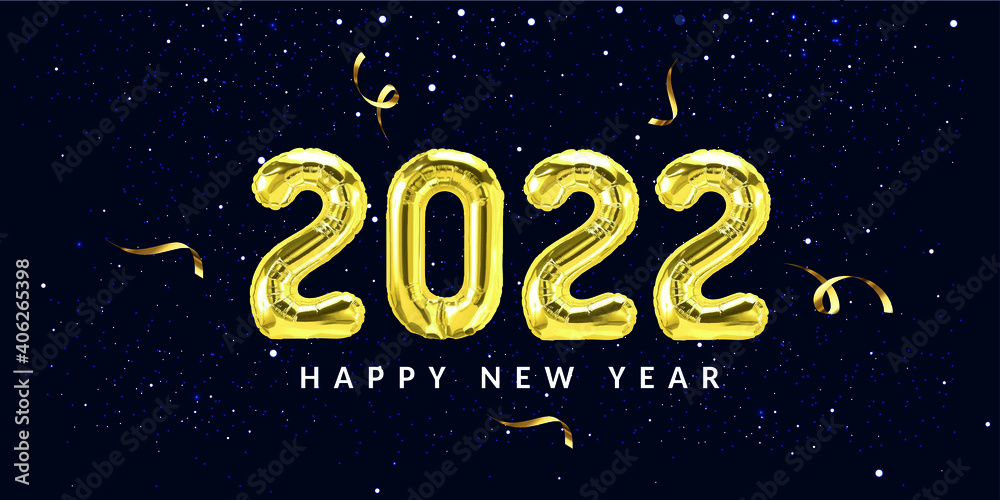 Happy new year 2022 illustration