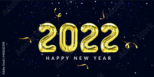 Happy new year 2022 illustration