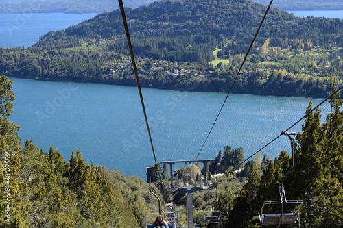 Beautiful shot of cable car in Parque Nacional Nahuel Huapi, Argentina