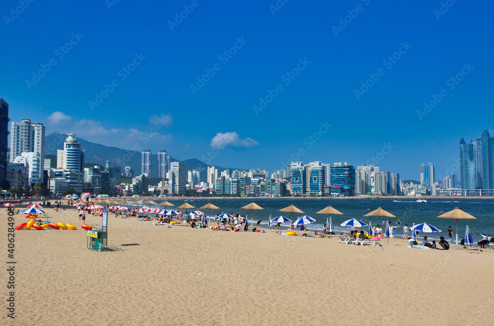 Sunny Summer Gwangalli Beach, Busan, South Korea, Asia.