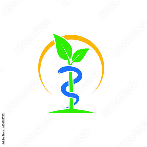 logo template for pharmacy or hebal product. photo