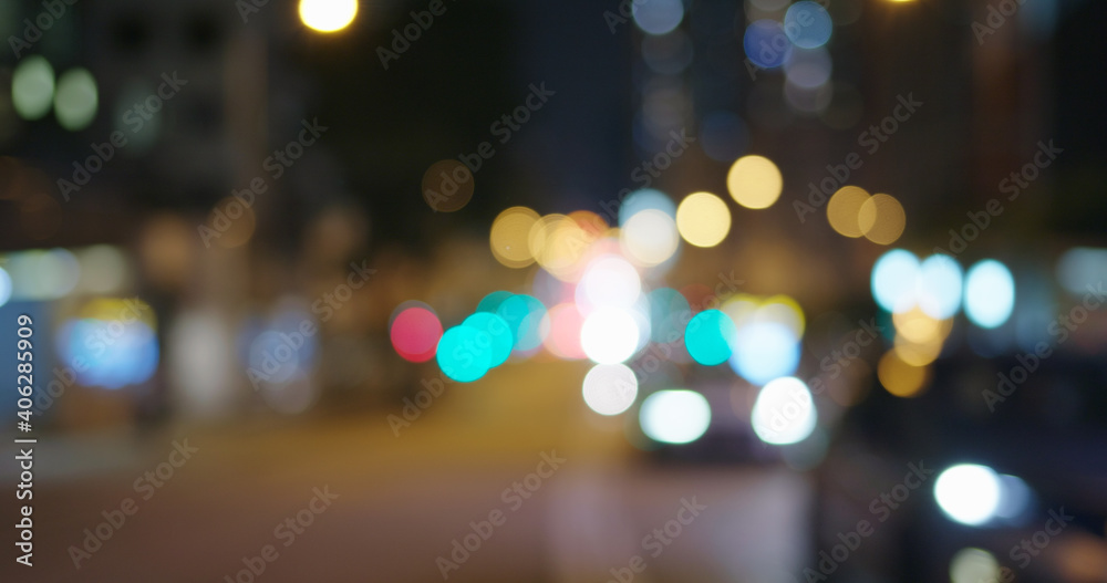 Blur view of city night street
