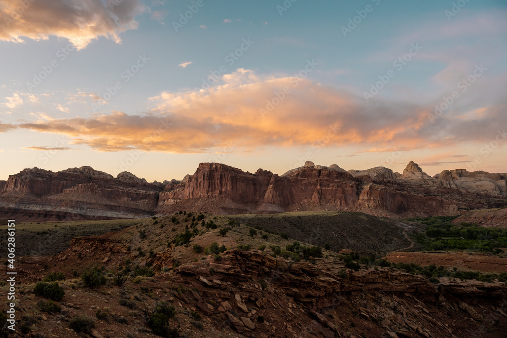 Golden Hour Over Capitol Reef Formations Golden Hour Over Capitol Reef Formations
