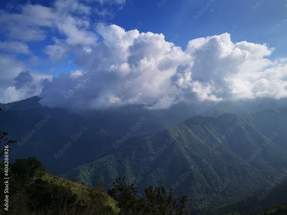 clouds over the Nilgiri mountains,Tamilnadu, India. 