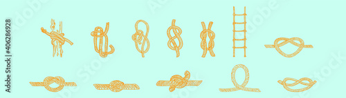 form of rope cartoon icon design template with various models. vector illustration isolated on blue background