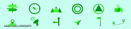 set of map legend cartoon icon design template with various models. vector illustration isolated on blue background