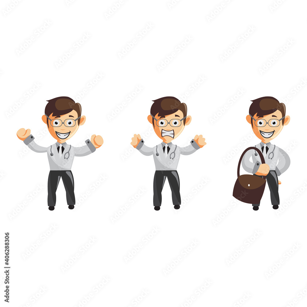 Doctor Man characters hospital medicine staff clothes illustration Set Doctor Man characters hospital medicine staff clothes illustration Set