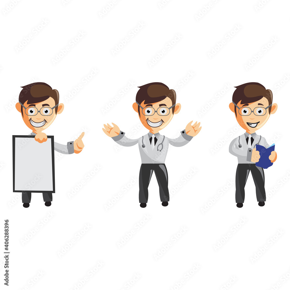 Doctor Man characters hospital medicine staff clothes illustration Set Doctor Man characters hospital medicine staff clothes illustration Set