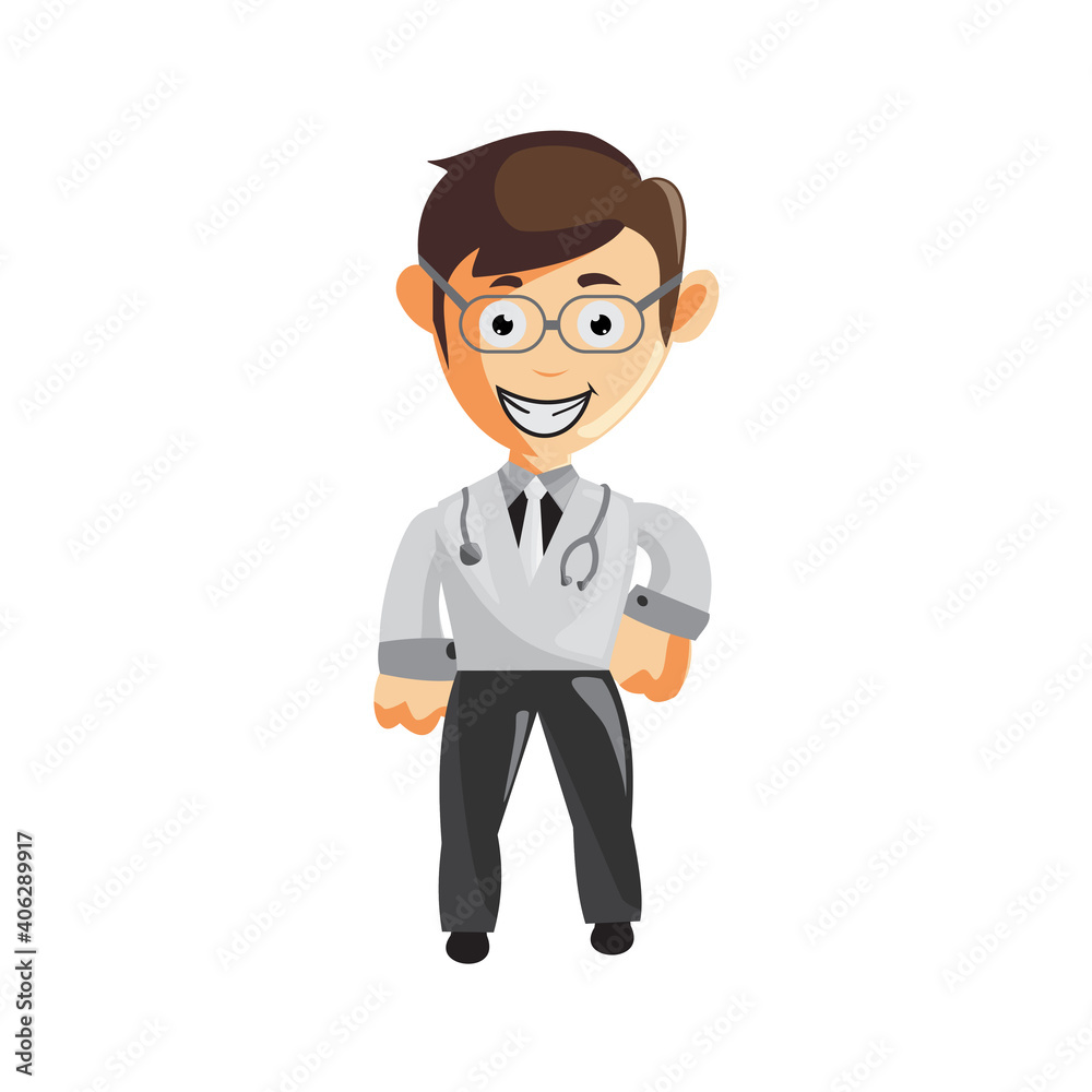 Doctor Man characters hospital medicine staff clothes illustration Standing Doctor Man characters hospital medicine staff clothes illustration Standing