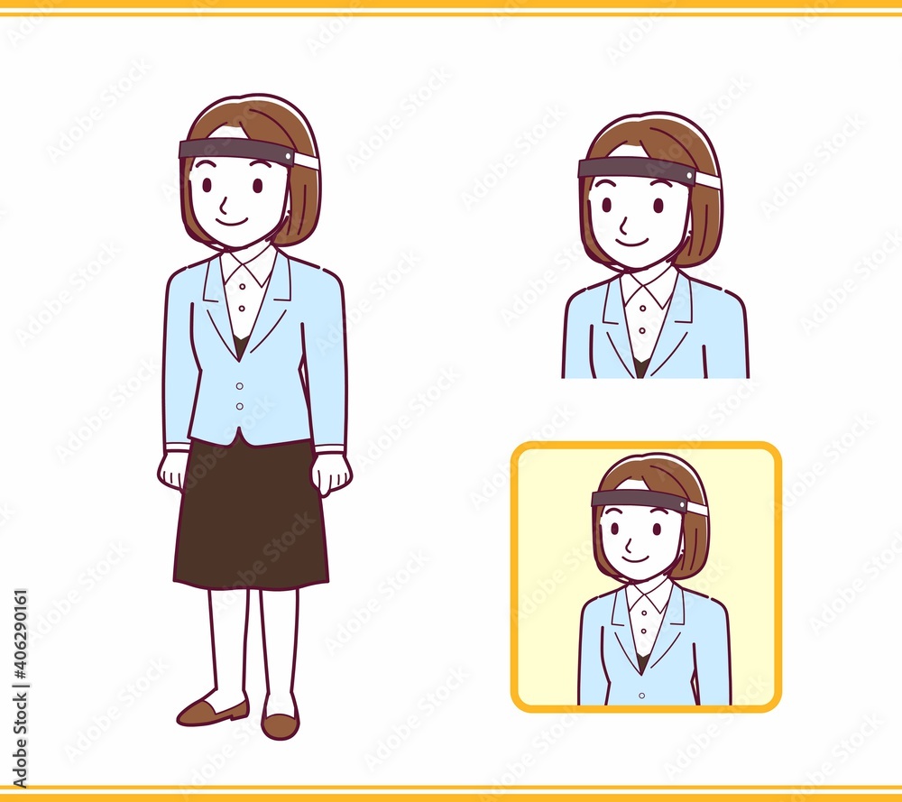 Young woman in a light blue suit Young woman in a light blue suit
