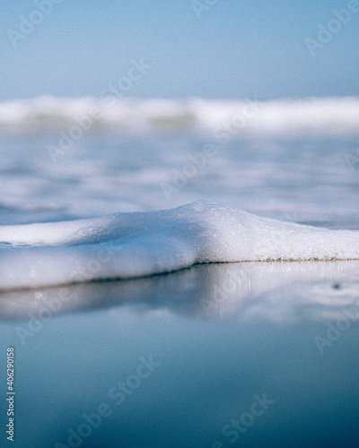 Wave foam bubbles in the sea
