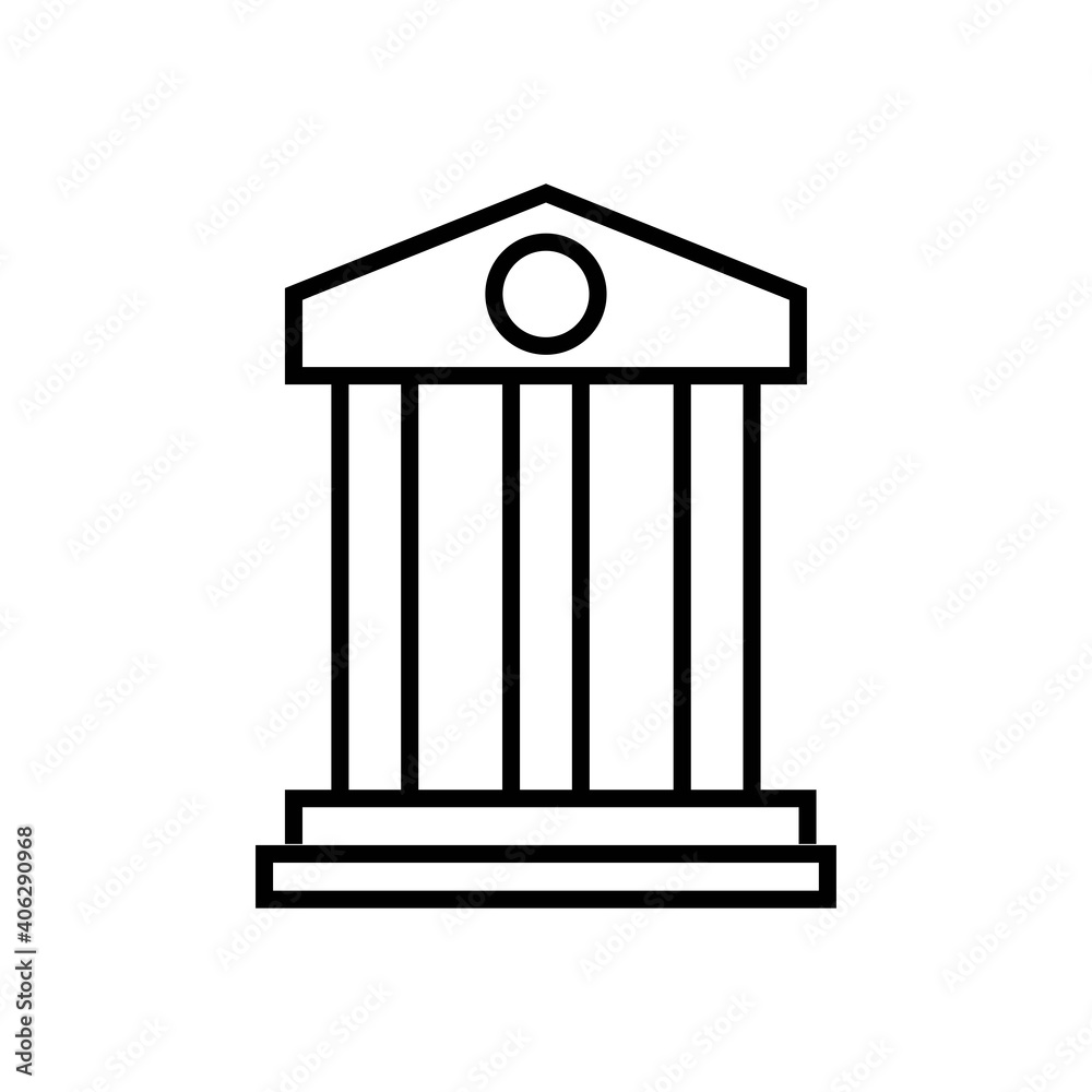 bank icon line style vector for your design