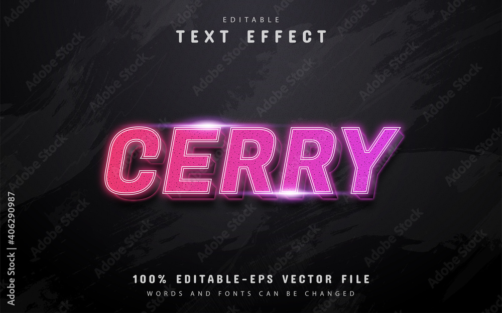 Cerry text, pink gradient editable text effect