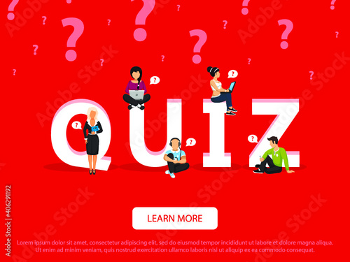 Quiz and peoples concept. Vector illustration