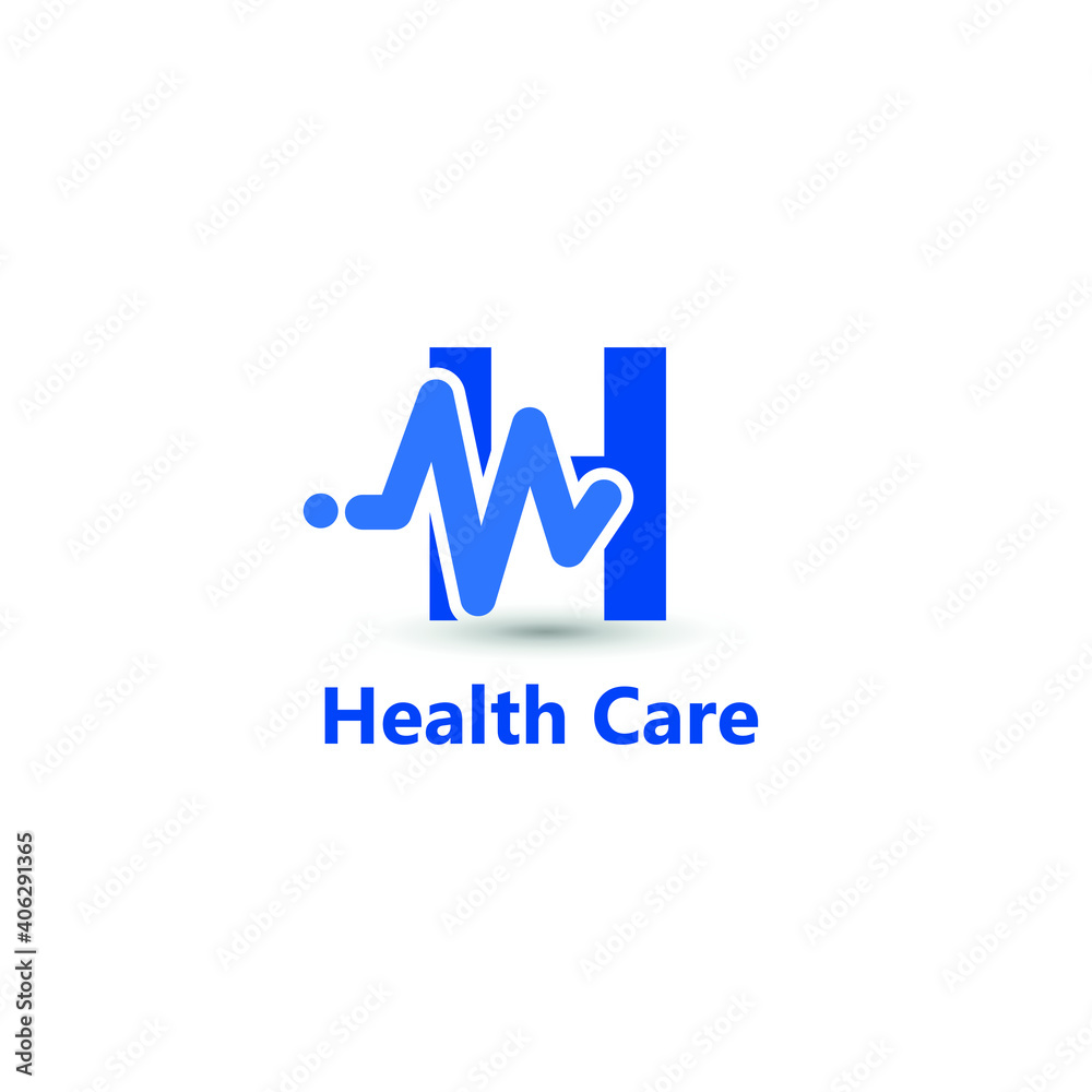 H initial letter for medical clinic with impulse wave signal, heartbeat, equalizer icon. Hospital, radio, art, sound wave, electronic, technology, healthcare logo idea concept H initial letter for medical clinic with impulse wave signal, heartbeat, equalizer icon. Hospital, radio, art, sound wave, electronic, technology, healthcare logo idea concept