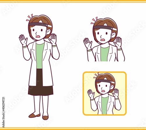 Young woman in a lab coat