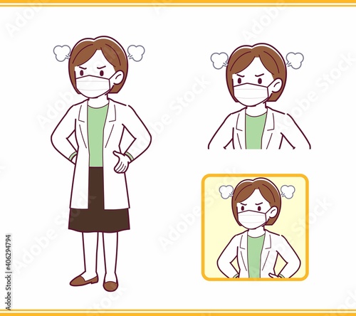 Young woman in a lab coat