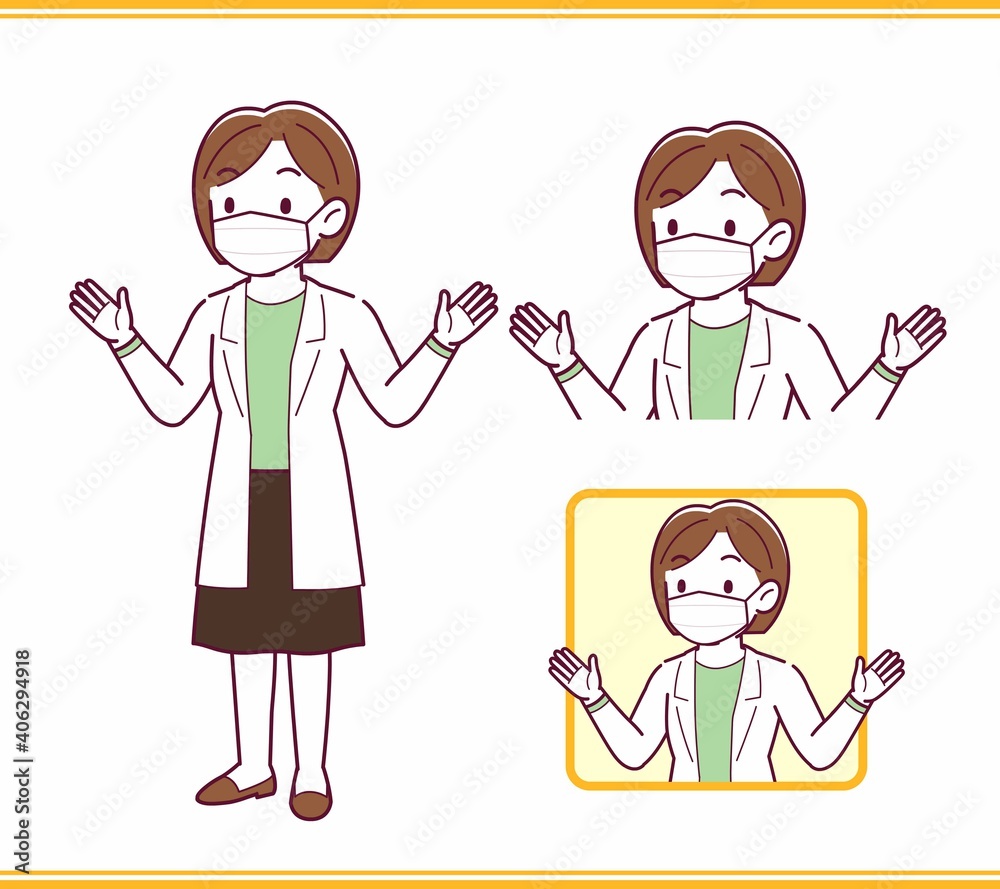 Young woman in a lab coat Young woman in a lab coat