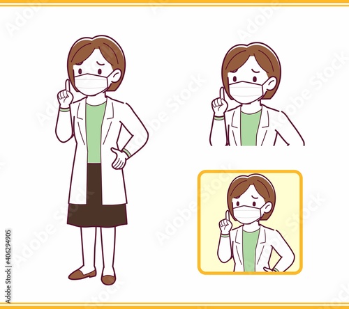 Young woman in a lab coat