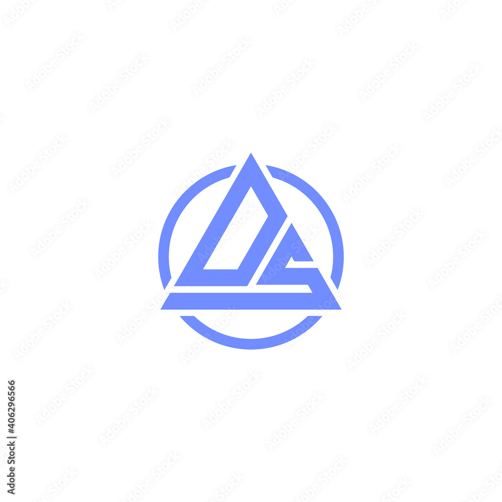 DS logo DS icon DS vector DS monogram DS letter DS minimalist DS triangle DS flat Unique modern flat abstract logo design  