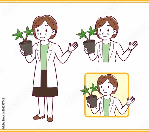 Young woman in a lab coat_A
