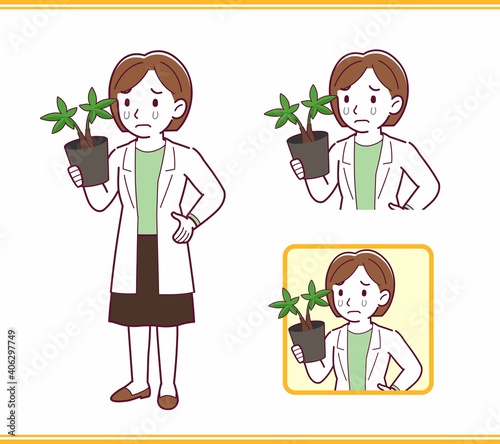 Young woman in a lab coat_A