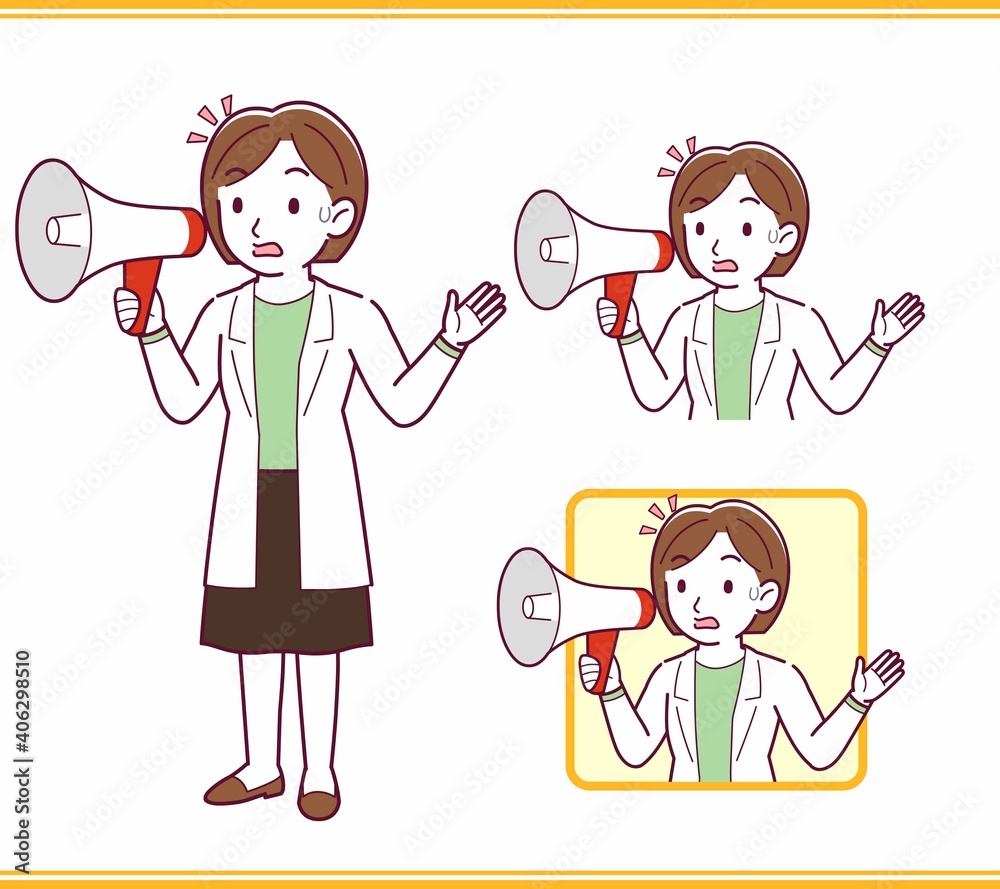 Young woman in a lab coat_A Young woman in a lab coat_A