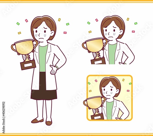 Young woman in a lab coat_A